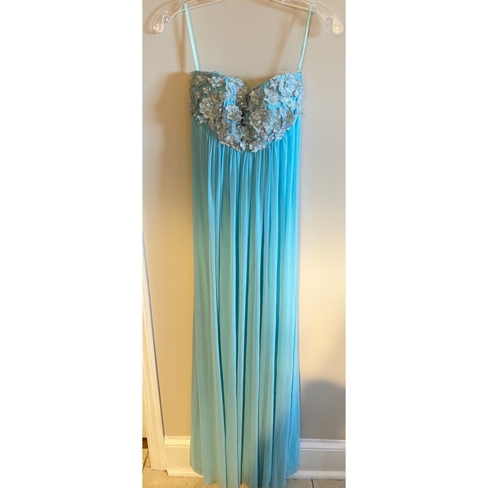 Jovani Strapless Evening Gown Light Blue - Picture 3 of 6